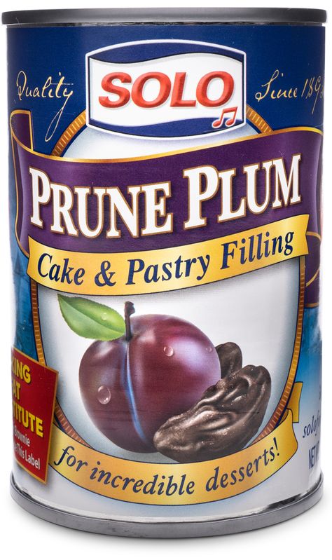 Solo Foods | Solo Prune Plum Filling Low Fat Brownies, Fat Free Desserts, Quick And Easy Desserts, Pastry Filling, Low Fat Cake, Prune Cake, Prune Plum, Baking Products, Dried Plums