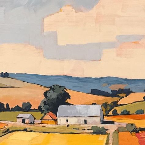 James Musil on Instagram: "Number 9 on my Top 10 Paintings of 2023 …  PATCHWORK FIELDS, 16x16”, Acrylic ©2023 Jim Musil 🎨  SOLD, Prints Available  This painting is a mashup of two of my favorite landscape artists – Paul Cezanne and Richard Diebenkorn. Can you spot the influence?  Lately, I’ve been trying to expand the language of my brush. I want to push my style into new directions. Looser strokes, simplified shapes, and sketchy parts that become part of the finished work. I also want my colors to be more magical and bolder … less literal and real.  To help me on this path, I’ve been using various AI tools to help create new compositions that tap into some of the painters I admire. This painting was painted with paint by my hand, but clearly is indebted to the styles of the artists menti Cezanne Landscape, Patchwork Fields, Concept Environment, Instagram Number, Art Final, Richard Diebenkorn, My Colors, Sketchbook Inspo, Board Shop