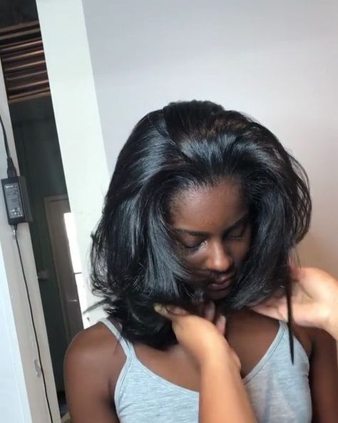 Easy Wedding Hairstyles, Pressed Natural Hair, New Hair Look, Silk Press Natural Hair, Easy Wedding, Medium Bob Hairstyles, Short Sassy Hair, Simple Wedding Hairstyles, 4c Hair