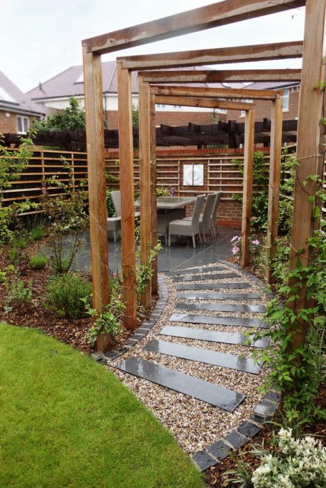 Pergola Wall, Minimalist Garden, Back Garden Design, Pergola Design, Garden Stepping Stones, Backyard Inspiration, Outdoor Gardens Design, Pergola Plans, Pergola Patio