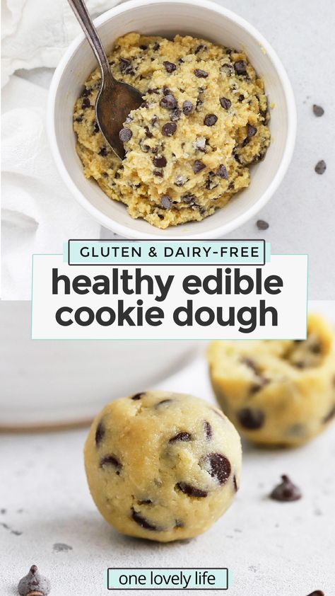 Healthy Cookie Dough Without Peanut Butter, Chickpea Flour Cookie Dough, Cookie Dough Balls Healthy, Almond Flour Energy Bites, Edible Cookie Dough Without Butter, Dairy Free Edible Cookie Dough, Healthy Baking Recipes Low Calories, Almond Flour Cookie Dough, Cookie Dough Healthy