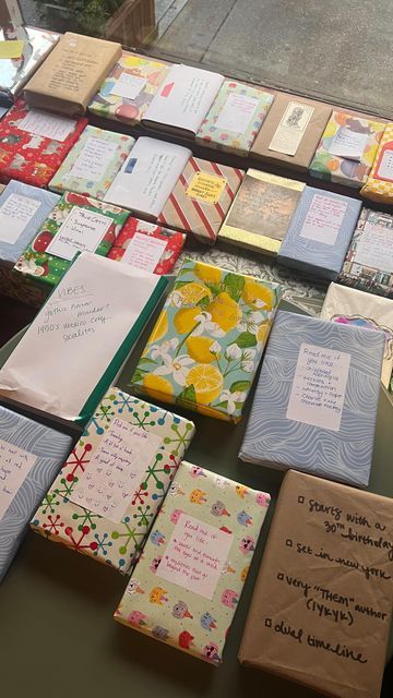 Morgan Pager on Instagram: "In case you want to host your own bookish white elephant at your next birthday party or celebration, here’s how we did it! 

I asked everyone to bring or buy (the party was in an indie bookstore after all!) a book they loved. We had a wrapping and labeling station on site for people to help their book find the right reader!

I passed out numbers 1-33 and when your number was called, you had two options: either pick an unclaimed book from the pile (in which case, you had to come read the description to the group) or you could steal someone else’s book! Each book could be stolen up to three times. And then at the end, we all unwrapped!! And people could swap if they’d already read theirs ♥️

#thirtiethbirthday #indiebookstore" Bookclub Hosting Ideas, Book Exchange Party, Book Club Parties, Book Themed Party, Book Swap, Elephant Book, Swap Party, Indie Bookstore, Journal Inspiration Writing