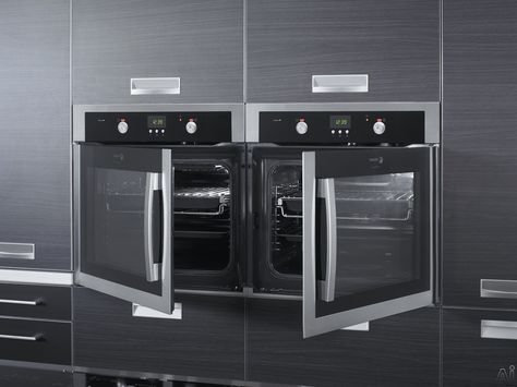 How nice would this be? ....Fagor - Hinged Door Swing Double Oven Convection Wall Oven, Age In Place, Accessible Kitchen, Wall Ovens, Electric Wall Oven, Kitchen Stove, Convection Oven, Double Oven, Side Wall