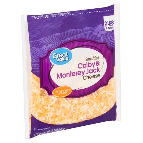 Great Value Shredded Colby & Monterey Jack Cheese, 32 oz - Walmart.com - Walmart.com Fried Cheesecake Bites, Great Value Walmart, Fried Cheesecake, Dream Catcher For Car, Green Chile Enchilada Sauce, Superbowl Desserts, Scrambled Eggs With Cheese, Target Food, Cheesecake Bites Recipe