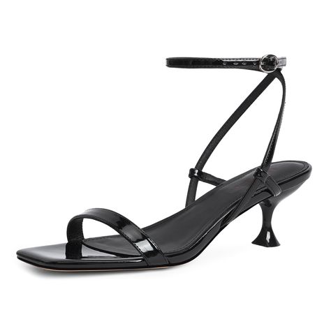 PRICES MAY VARY. 👡Trendy and chic: Strappy design with metallic glimmer adds a fashionable touch to your outfit. ✨Comfortable and practical: 2.2 inch kitten heel provides a balanced lift, while the open square toe allows for breathability and a comfortable fit. 🎁Durable and high-quality: Made from premium materials, these heeled sandals are built to last, ensuring long-lasting wear and tear resistance. 👗Versatile and multipurpose: Perfect for various occasions, such as parties, weddings, or c Heels Kitten, Outfit Comfortable, Black Kitten Heels, Kitten Heel Sandals, Bridesmaid Shoes, Strappy Sandals Heels, 2 Inch Heels, Fashion Board, Sandals For Women