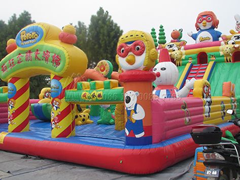 Cheap Inflatable Bouncy Castle from Jinshan! Inflatable Playground, Kids Bouncy Castle, House With Slide, Family Fun Center, Inflatable Castle, Bounce House With Slide, Jumping Castle, Mickey Theme, Bouncy House