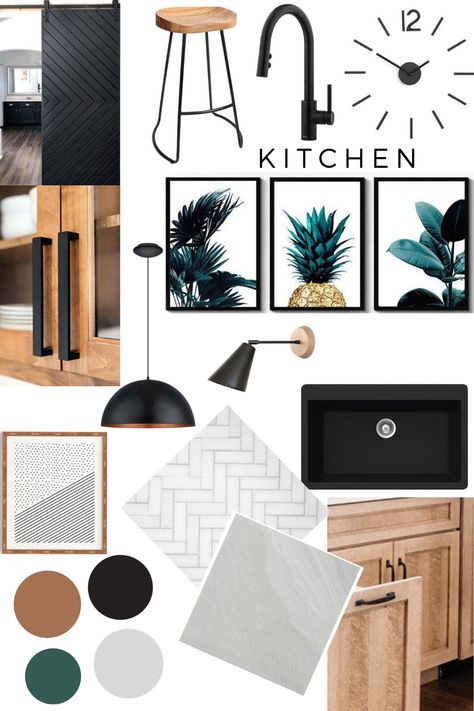 Mood Board For Kitchen, Modern Kitchen Mood Board, Kitchen Moodboard Interior Design, Apartment Mood Board, Mood Board Kitchen, Mood Board Interior, Design Mood Board, Kitchen Mood Board, Interior Design Presentation