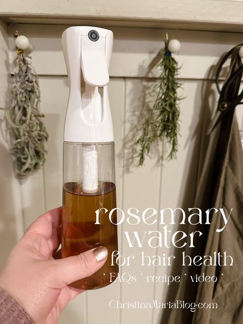 Rosemary water for hair growth : recipe for rosemary water - Christina Maria Blog Rosemary Spray, Rosemary Water For Hair Growth, Rosemary Water For Hair, Rosemary For Hair Growth, Rosemary For Hair, Hair Oil Recipe, Hygiene Hacks, Water Hair Growth, Rosemary Hair Growth