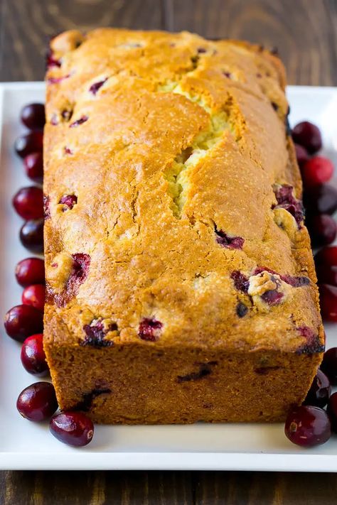 Cranberry Bread Recipe | Cranberry Loaf | Cranberry Orange Bread #cranberry #bread #baking #dessert #fall #dinneratthezoo Cranberry Recipes Dessert, Dried Cranberries Recipes, Cranberry Nut Bread, Fresh Cranberry Recipes, Cranberry Bread Recipes, Cranberry Dessert, Canned Cranberry Sauce, Cranberry Orange Bread, Cranberry Cake