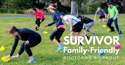 Survivor Bootcamp Challenge Workout | Bootcamp Ideas Bootcamp Games, Amazing Race Challenges, Challenge For Teens, Bootcamp Ideas, Survivor Idea, Survivor Challenges, Survivor Games, Survivor Party, Challenge Workout