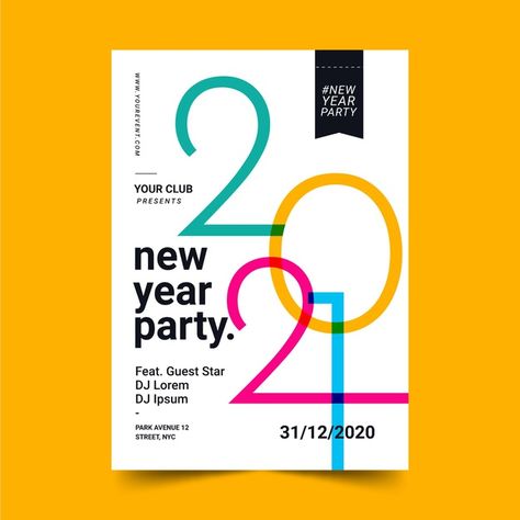 New Year Design Ideas 2024, Happy New Year Poster Graphics, New Year Poster Design Ideas, New Year Design Poster, 2024 New Year, Happy New Year Creative, New Year Poster Design, Event Collateral, Certificate Design Inspiration