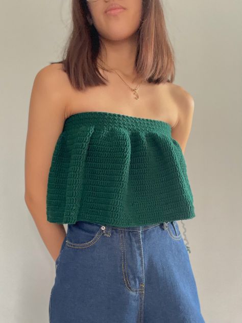 Crochet Tube Top Pattern Free, Tube Top Pattern, Tube Crochet, Trendy Crochet Patterns, Top Pattern Free, Crochet Tube, Crochet Wear, Crochet Tube Top, Knit Tube Top