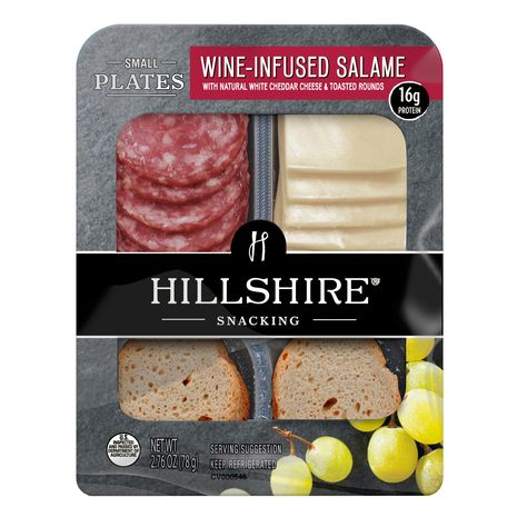 - One 2.76 oz. Wine-Infused Salame Small Plate - Features wine-infused salame, sharp white cheddar cheese, and crisp toasted rounds - Chef-inspired ingredients and flavors for an elevated snacking experience - Excellent source of protein,16 grams per serving - Ready-to-eat straight from the refrigerator - Single serving for the perfect snack Hillshire Snacking, Traveling Snacks, Wine Cheese Pairing, Cheese Snack, Genoa Salami, Cheese Pairings, Cheese Snacks, Gouda Cheese, Chef Inspiration