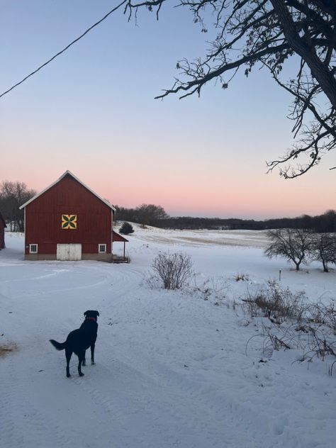 Winter In Countryside, My Winter Aesthetic, Christmas In The Country Aesthetic, British Countryside Winter, Canada Farm Aesthetic, Snowy Farm Aesthetic, Snow Farm Aesthetic, Winter In The Country, Farm Outfit Aesthetic Winter