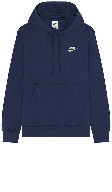 Find NIKE Club Fleece Pullover Hoodie In Blue on Editorialist. Nike Club Fleece Pullover Hoodie in Blue. - size L (also in M, S, XL/1X, XS, XXL/2X) Nike Club Fleece Pullover Hoodie in Blue. - size L (also in M, S, XL/1X, XS, XXL/2X) Self: 80% cotton 20% polyester Hood Lining: 100% cotton. Made in Pakistan. Machine wash. Front kangaroo pocket. Attached drawstring hood. Front embroidered Nike logo detail. Fleece lining. NIKR-MK56. BV2654-410. Centered around humanity and athletic innovations, Nike Nike Navy Hoodie, Cute Nike Hoodie, Nike Hoodie Navy Blue, Navy Nike Hoodie, Navy Blue Nike Hoodie, Boathouse Hoodies, Blue Wishlist, Fit Inspire, Nike Blue Hoodie