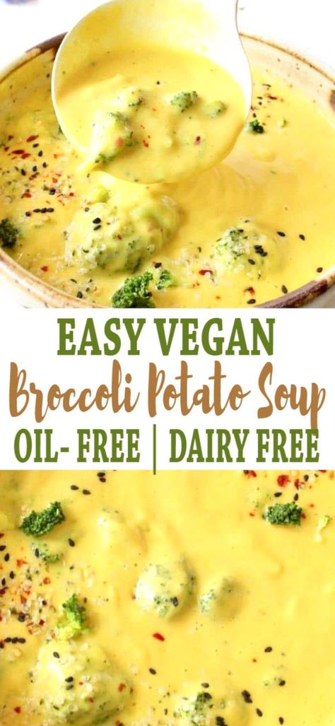 Broccoli Potato Soup, Broccoli Potato, Vegan Broccoli, Pudding Chia, Vegan Potato, Vegan Soup Recipes, Vegan Soups, Vegan Soup, Vegan Cooking