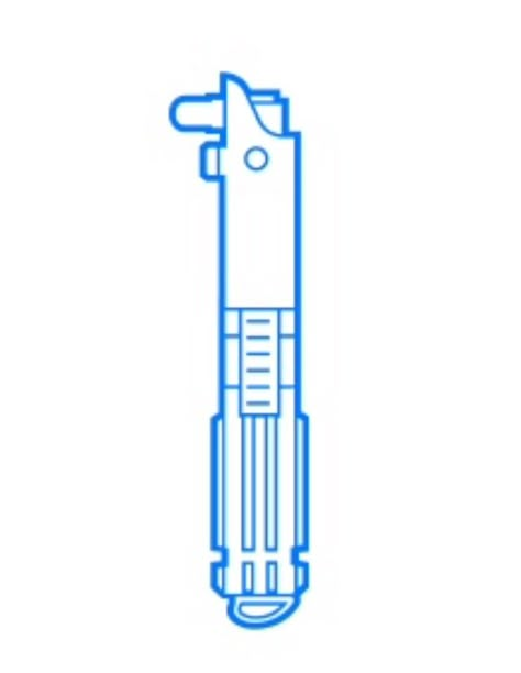 Luke Skywalker Lightsaber Drawing, Light Savers Drawing, Anakin Skywalker Lightsaber Drawing, Lightsaber Line Art, Anakin Lightsaber Drawing, Anikan Skywalker Tattoo, Light Sabors Tattoos, Anakin Skywalker Lightsaber Tattoo, Lightsaber Hilt Tattoo