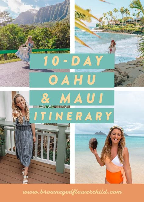 Discover the best 10 day itinerary for Oahu and Maui. Here are the best things to do in Oahu and Maui, Hawaii in 10 days for the ultimate vacation. Hawaii Trip Planning, Hawaii Vacation Tips, Things To Do In Oahu, 10 Day Itinerary, Maui Itinerary, Things To Do In Maui, Hawaii Itinerary, Oahu Vacation, Maui Resorts