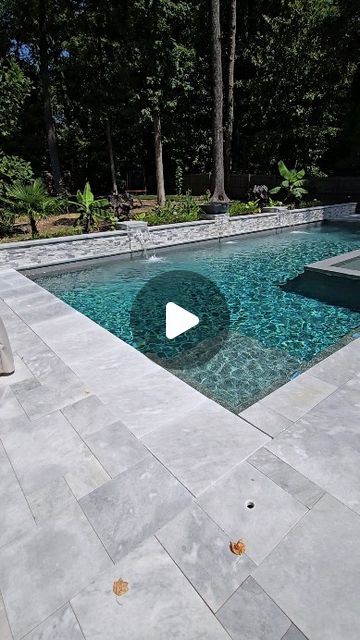 Luke Burbank/Artistic Pools Inc. on Instagram: "20' wide x 40' long pool with flush spa and bluestone marble coping and decking in Brookhaven GA. #artisticpools #gapoolbuilder #luxurypools #swimmingpool #pools #swimmingpools #poolparty #poolmanluke #tnpoolbuilders #masterpoolsguild #pebbletec #pool #poolman #firebowl #sheerdescent" Pool Liners Inground Colors In Water, Pool Resurfacing Ideas, Pebble Tech Pool Colors, Pool Liner Colors In Water, Pool Coping Ideas, Pool Liners Inground, Long Pool, Small Inground Pool, Pool Resurfacing