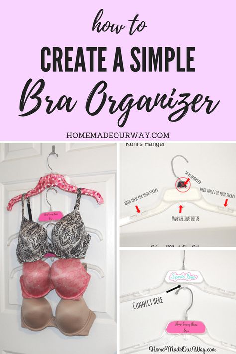 How to create a simple bra organizer | vertical | Marie Kondo | Konmari | closet | hanger | Kohls | craft paint | chalk paint #bra #organizer #hangers Konmari Closet, Toddler Closet Organization, Bra Organizer, Bra Hanger, Closet Hanger, Toddler Closet, Bra Organization, Bra Storage, Paint Chalk