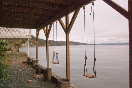 Swings Under Deck, Steep Backyard, Knitting Photography, Under Deck, Patio Plans, Alternative Living, Sloped Backyard, Under Decks, Backyard Paradise