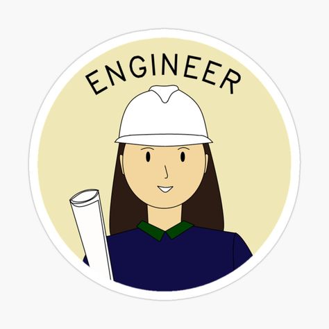 Civil Engineering Sticker, Engineering Stickers, Engineer Drawing, Engineering Prints, Engineer Cartoon, Engineer Girl, Female Engineer, Funny Laptop Stickers, Civil Engineering Design