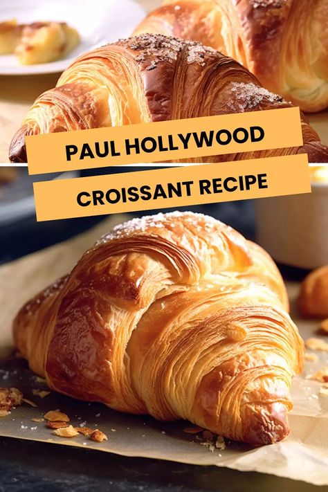 Master the art of flaky perfection with Paul Hollywood's croissant recipe. Create buttery, irresistible pastries at home Crossiant Recipes, Paul Hollywood Recipes, British Bake Off Recipes, Homemade Croissants, Croissant Recipe, Paul Hollywood, British Baking, Flaky Pastry, December 23