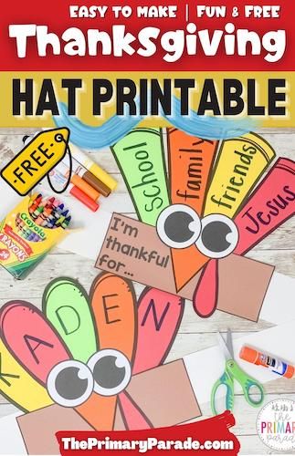 free turkey hat craft for thanksgiving Thankful Crafts Preschool, Turkey Hat Craft, Preschool Name Crafts, Turkey Headband Craft, Thankful Crafts, Thankful Activities, Thanksgiving Activities Preschool, December Ideas, Thanksgiving Kindergarten