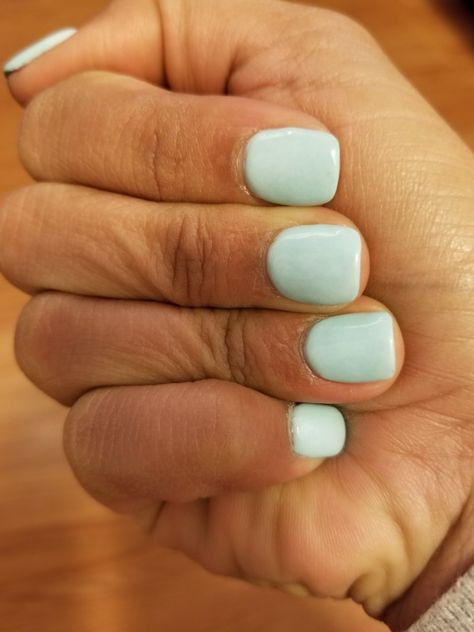 Dip Powder, Short Nails, Light Blue Dip Powder Designs For Short Nails, Light Blue Gel Nails Short Winter, Mint Green Dip Powder Nails, Powder Short Nails, Dip Powder Short Nails, Spa Things, Drippy Nails, Flashy Nails, Nails Light Blue