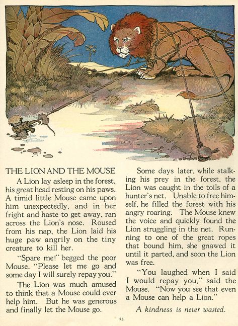 The Lion And The Mouse, Good Moral Stories, Nursery Rhymes Poems, English Story Books, Fables For Kids, English Moral Stories, Fable Stories, Lion And The Mouse, Short Moral Stories