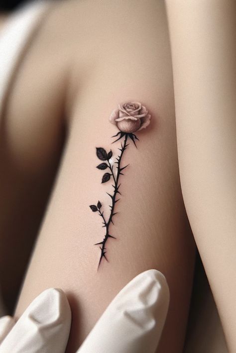 Tatoos Female Ideas, Tattoo Flower Designs For Women, Glitter Rose Tattoo, All White Tattoos, Tattoo For Older Women, Unique Rose Tattoos For Women, Pink And Black Tattoo Ideas, Rose And Angel Wing Tattoo, Hand Rose Tattoos For Women