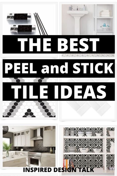 Peel And Stick Tile Ideas, Best Peel And Stick Tile, Stick On Tiles Bathroom, Stick Tile Floor, Peel And Stick Tile Floor, Diy Peel And Stick Tile, Tile Over Tile, Peel And Stick Floor Tile, Stick On Wall Tiles