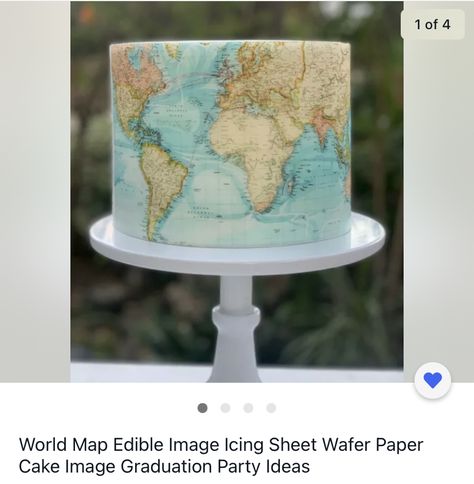 World Map Birthday Cake, World Map Cake, Travel Cakes, Map Cake, Globe Cake, Around The World Theme, 70th Birthday Cake, Travel Cake, Travel Theme Wedding