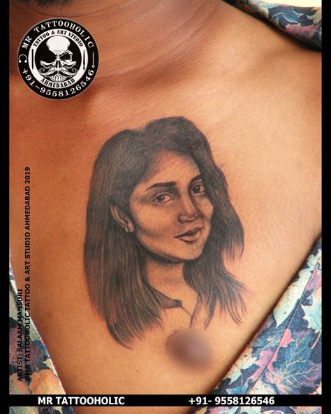 @mr_tattooholic_tattoos Appointment Call on Whats app 📲 +91- 9558126546 #poitraittattoo #tattoowife #lifepartnertattoo #girlfriendpoitraittattoo #girlfriendstattoo #poitraittattoo #facepoitraittattoo #lovetattoo #poitraitart #chesttattoos #mrtattooholictattoostudio #tattooholics #mrtattooholic #tattoos #tattooart #tattooshop #ahmedababd #ahmedbadtattoo #tattooartistinahmedabad #tattoostudioahmedabad #gujjutattoo #gujrattattoo #tattoolife #tattooideas #tattooartistgujrat #instatattoo #inkedgirls Tattoo For Boyfriend, Portrait Tattoos, C Tattoo, Whats App, S Tattoo, Love Tattoos, Life Tattoos, Tattoo Shop, Inked Girls