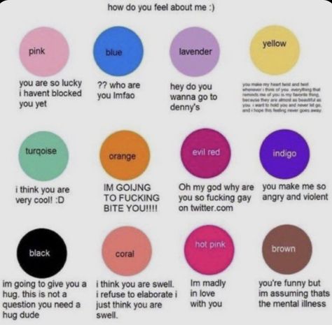 idk who i got this from </3 What Color Am I, Twitter Games, Instagram Story Questions, Interactive Posts, You Are My Favorite, Lavender Blue, Fb Memes, Do You Feel, You Make Me