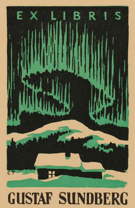 Bookplate Design, Cover Film, Tattoo Symbols, Arte Peculiar, Matchbook Art, Matchbox Art, Linocut Art, The Northern Lights, Arte Inspo