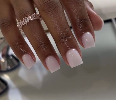 Overlay Nails, Milky Nails, Short Square Nails, Work Nails, Classy Acrylic Nails, Short Square Acrylic Nails, Her Nails, Acrylic Nails Coffin Short, Natural Therapy