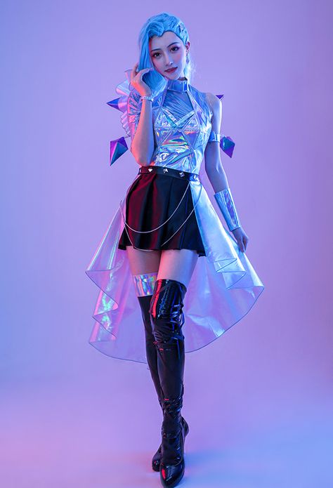 Metaverse Fashion Design, Space Inspired Outfits Fashion, Galactic Aesthetic Outfit, Space Outfit Concept Art, Cute Futuristic Outfits, Sifi Outfits, Spacepunk Outfit, Cyberpop Outfit, Vapor Wave Aesthetic Outfits