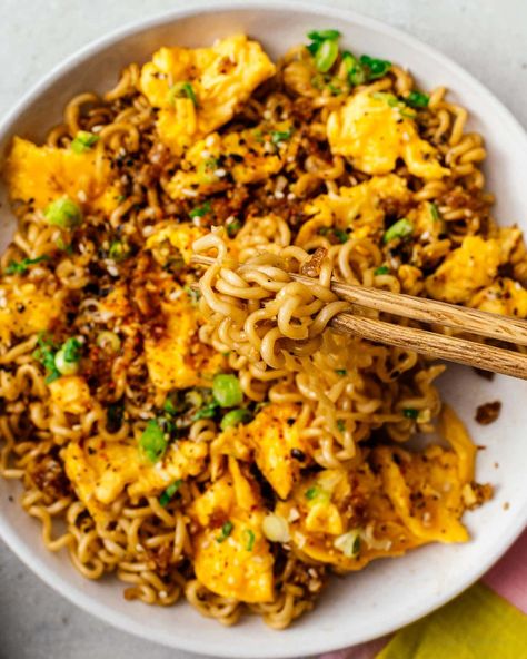 Tiktok Ramen: Instant Noodles w/Egg, Butter, and Garlic · i am a food blog Egg In Ramen Noodles, Tiktok Ramen, Ramen Noodle Recipes Easy, Ramen Ingredients, Maruchan Ramen, Noodles Lover, Noodle Recipes Easy, Ramen Noodle Recipes, Ramen Recipes