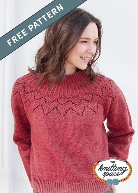 Wear the beauty of December anytime you want and craft this December Bloom Knit Sweater. It's a lovely laced piece with ribbed edges and split in the sides. This piece makes for a lovely gift idea for ladies. | Discover over 5,500 free knitting patterns at theknittingspace.com Sweater Free Knitting Pattern, Knitting Space, Easy Sweater Knitting Patterns, Fall Knitting Patterns, Free Knitting Patterns For Women, Knitting Patterns Free Sweater, Knitted Cardigans, Jumper Knitting Pattern, Ladies Sweater