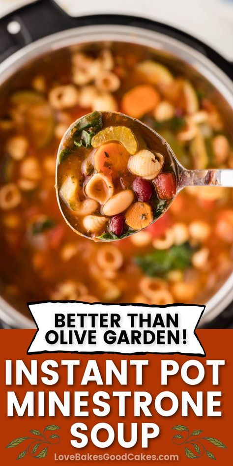 Instant Pot Minestrone Soup recipe Vegan Minestrone Soup Instant Pot, Insta Pot Minestrone Soup, Instant Pot Minestrone Soup Recipe, Instant Pot Minestrone Soup With Beef, Instapot Minestrone Soup Recipe, Instapot Minestrone Soup Recipes, Ministroni Soup Recipe Instant Pot, Olive Garden Pasta Instant Pot, Three Bean Minestrone