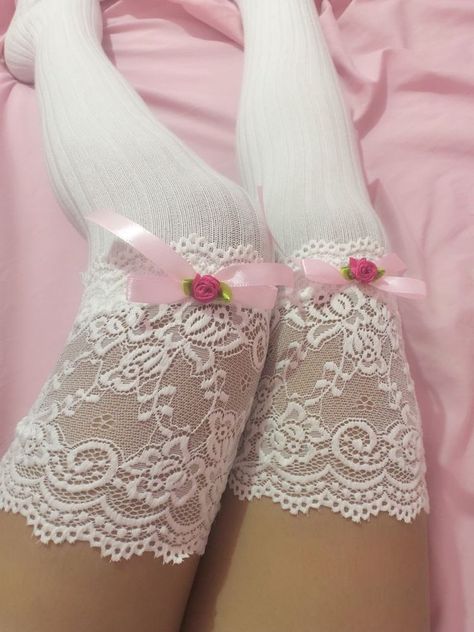 The Cardigans, Lace Stockings, Pink Bows, Mode Kpop, Pink Girly Things, Pink Princess, Kawaii Clothes, Mode Vintage, Dream Clothes