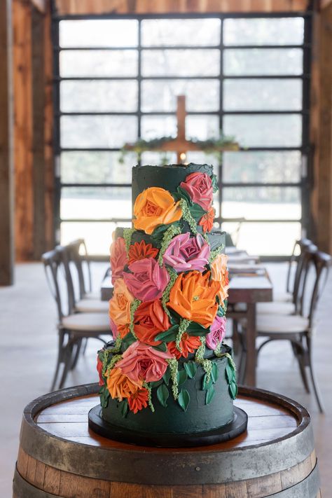 Find Your Jewel Tone Vibes Here at The Fly Farm Jewel Tone Wedding Dessert Table, Wedding Cake Jewel Tone, Jewel Tone Wedding Cake, Jewel Tone Wedding Cakes, Retractable Glass Doors, Typical Girl, Jewel Tone Wedding, Mexican Heritage, Wedding Dessert Table