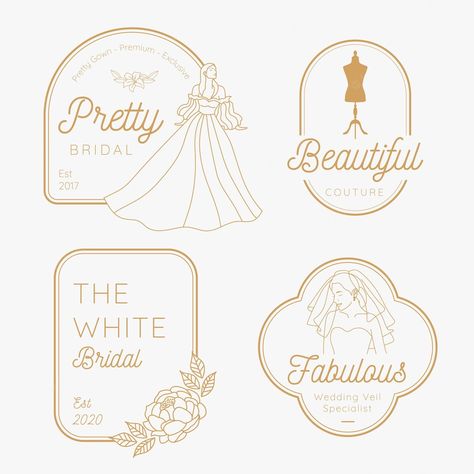 Dress Shop Logo, Fashion Shop Logo, Bridal Shop Decor, Veil For Wedding, Fashion Logo Design Inspiration, Logo Design Women, Bridal Logo, Dress Logo, Logo Flower