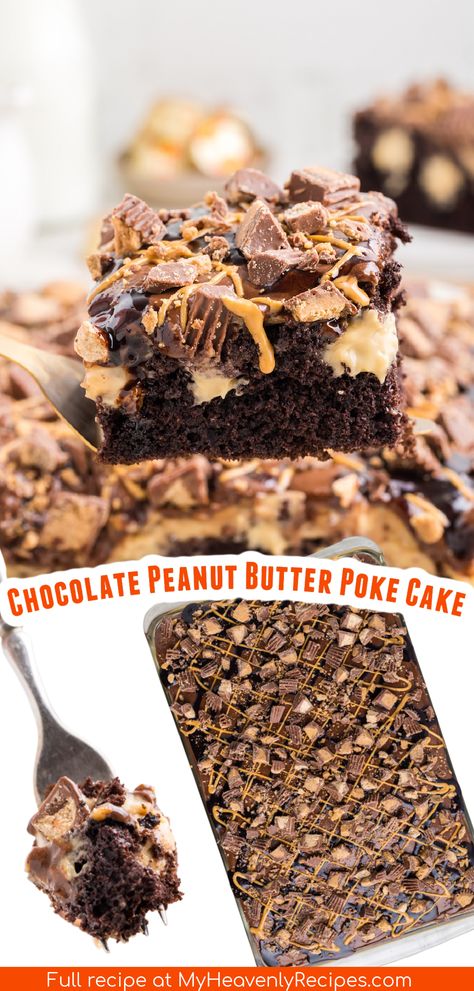 Reese Poke Cake, Vanilla Poke Cake, Chocolate Peanut Butter Poke Cake, Peanut Butter Poke Cake, Pb Cake, Easy Summer Dessert, Poke Cake Recipe, Amazing Meals, Poke Cake Recipes