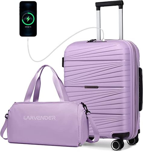 Suit Case Travel Luggage Sets, Suit Cases Travel, Purple Suitcase, Suitcase Sets, Travel Luggage Set, Lightweight Luggage, Cabin Luggage, Cabin Bag, Suitcase Set