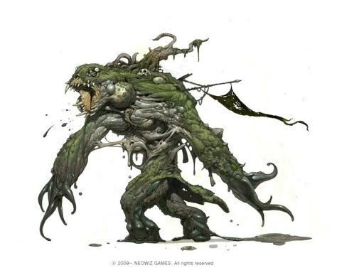 mmorpg 'BLESS' , Jaemin Kim on ArtStation at https://www.artstation.com/artwork/nvwg9 Swamp Thing Art, Demon Army, Crazy Creatures, Swamp Thing, By Any Means Necessary, Alien Concept Art, Fantasy Races, Fantasy Monster, Fun Illustration