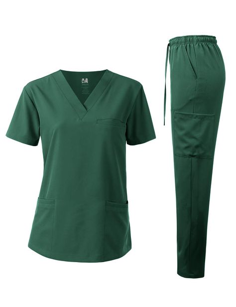 PRICES MAY VARY. Polyester/Spandex Composition 4-Way Stretch for Maximum Comfort Classic Unisex Fit with V-Neck Top and Two Hidden Pockets and One Chest Pocket Straight Leg Pants with Elastic Closure and Three Side Cargo Pockets "The Dagacci Medical Scrubs set offers a range of colors and sizes from X-Small to 2X-Large. Made of Polyplatin Cotton Blended Poplin, it provides durable softness for comfortable use all day long. Dagacci medical uniform scrub unisex set includes classic V-neck top and Nurses Scrubs Uniform, Dentistry Scrubs, Trendy Scrubs, Dental Assistant Scrubs, Nursing Scrubs Outfits, Scrubs Uniform Cute, Sweet Poetry, Scrub Uniform, Green Scrubs