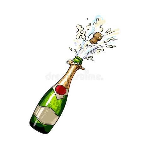 Open Champagne Bottle, Champagne Clipart, Don Perignon, Bottle Drawing, Bottle Picture, Champagne Pop, Champagne Bottles, Pop Out, Champagne Bottle