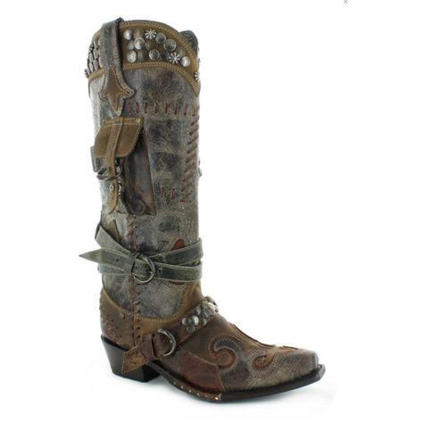 Double D Ranch Frontier Trapper Boots by Old Gringo ($750) ❤ liked on Polyvore featuring shoes, boots, knee-high boots, knee high boots, knee boots, distressed leather boots, distressed leather shoes and mid-heel shoes Cowboy Boots For Sale, Old Cowboy Boots, Old Cowboy, Leather Cowgirl Boots, Mid Heel Boots, Double D Ranch, Mid Heel Shoes, Tights And Boots, Cowboy Boots Women